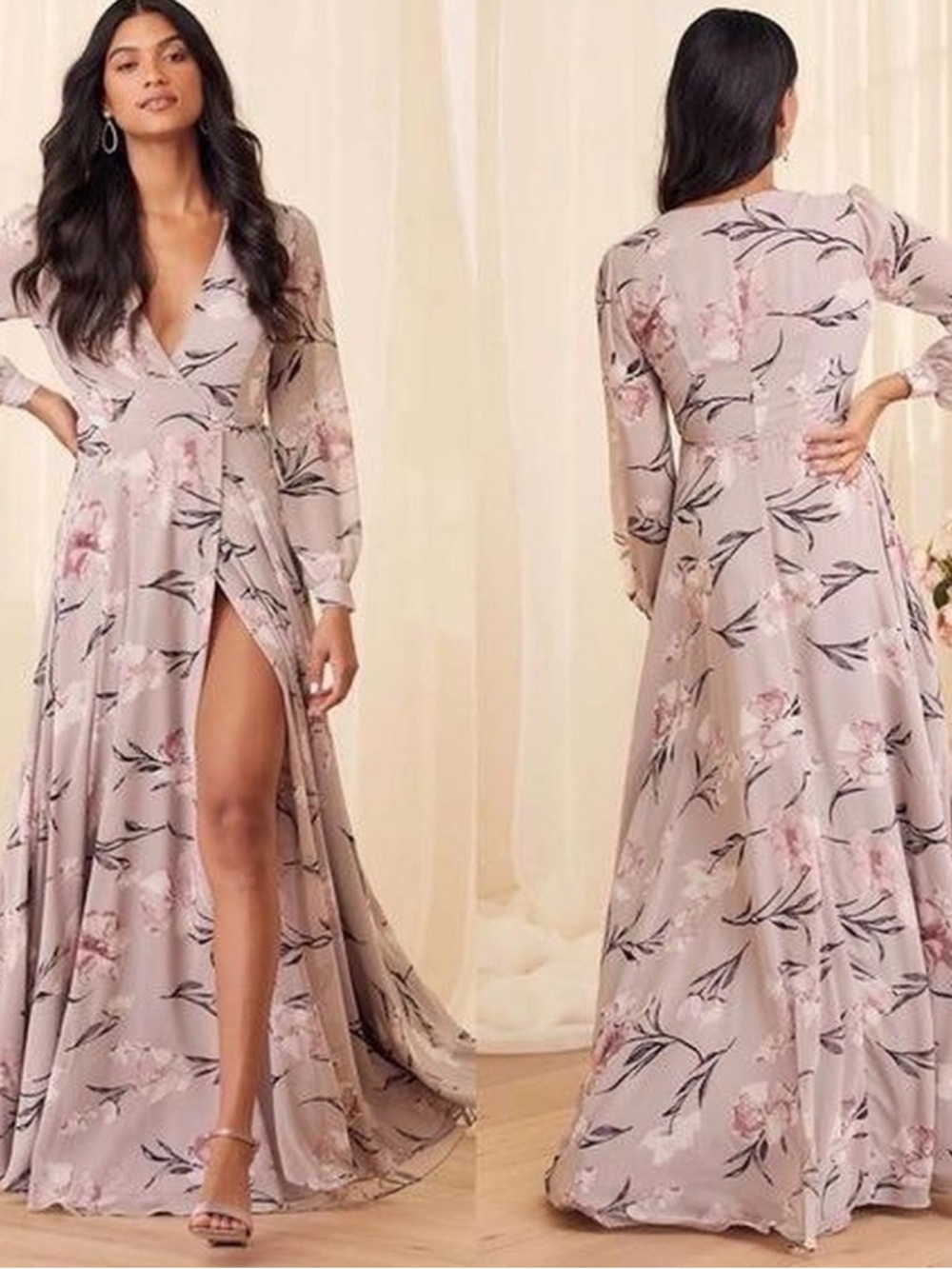 Gorgeous the Lulu Loving You Dusty Purple tie wrap dress EUC
